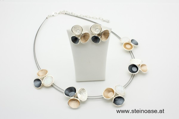 Mode-Collier mit Glas-Opal